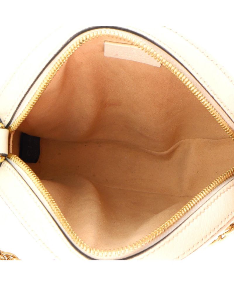 Mini Ophidia Round Shoulder Bag Leather