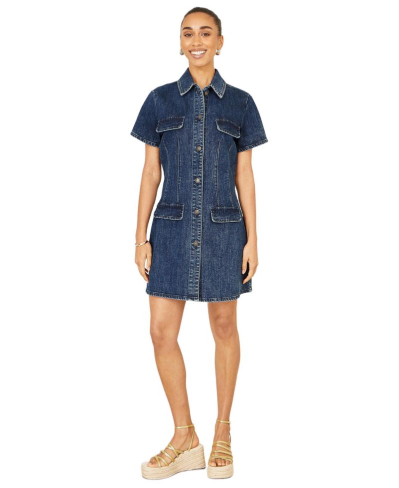 Women's Denim Stretch Shirt Dress