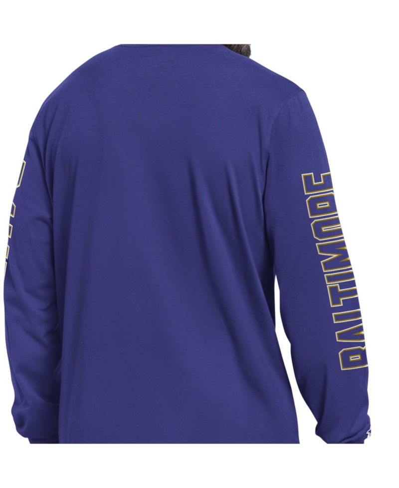Men's Purple Baltimore Ravens Clutch Hit II Long-Sleeve T-Shirt