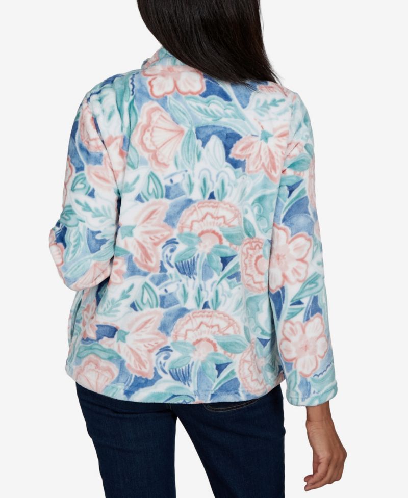 Women's Classic Patch Floral Cozy Knit Jacket