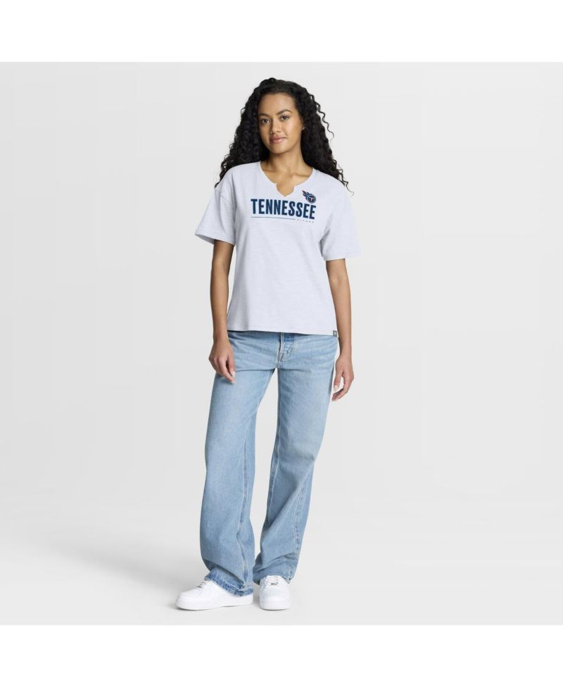 Women's White Tennessee Titans Redzone Slub Boxy T-Shirt