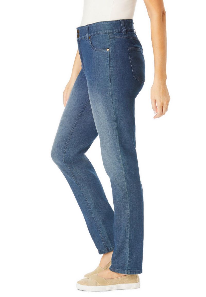 Women's Within Tall Stretch Built-in Slimming Panel Straight Leg Jeans