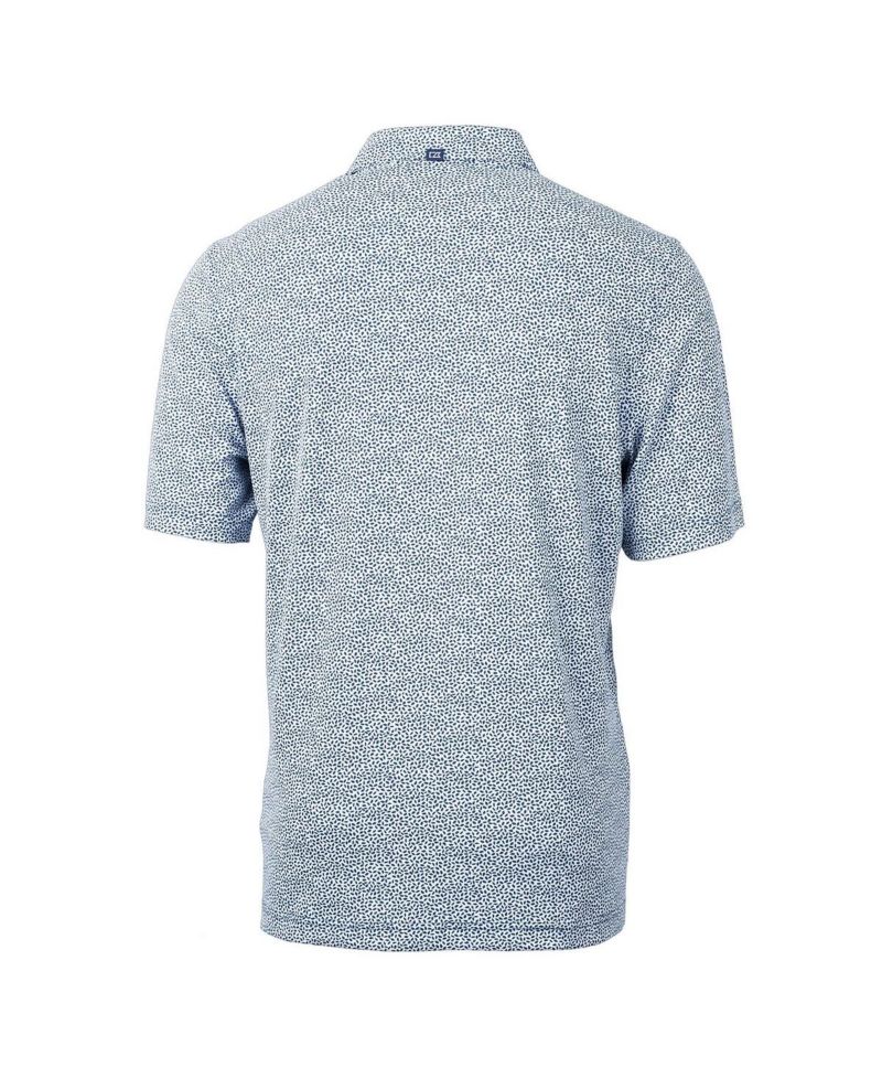 Men's Navy Chicago Bears Throwback Logo Virtue Eco-Pique Botanical Polo Shirt
