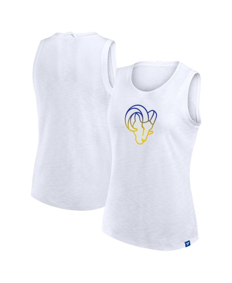 Women's White Los Angeles Rams Slub Tank Top