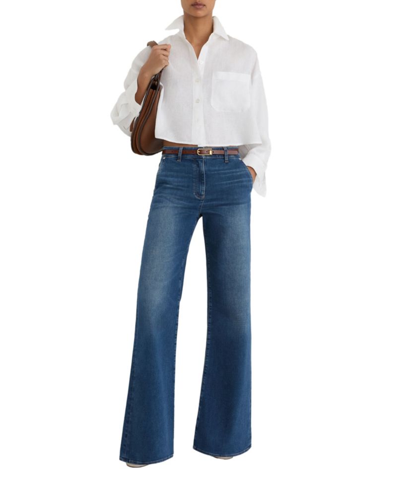 Petite Addie High-Waisted Wide-Leg Jeans