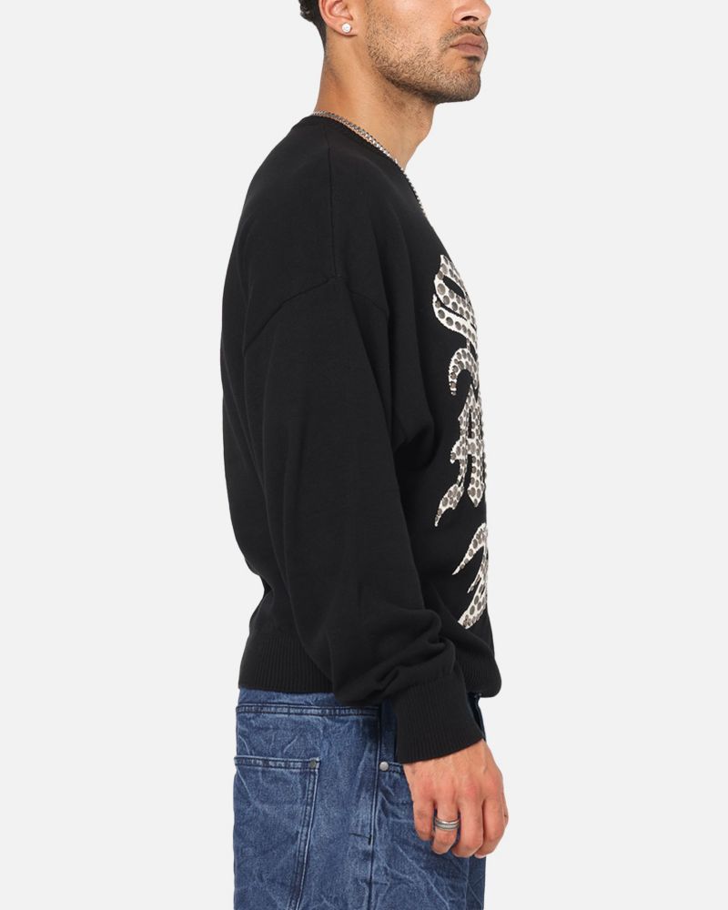 Men's Sanctified Crewneck Sweater - Black 3XL
