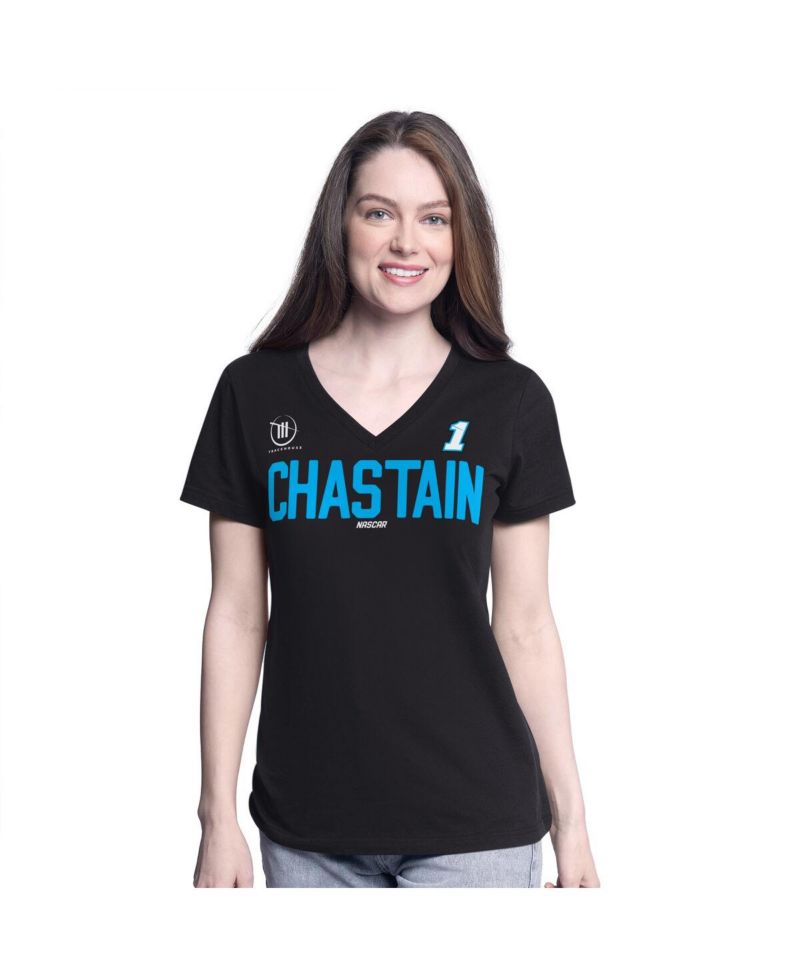 Women's Black Ross Chastain Batter Up V-Neck T-Shirt