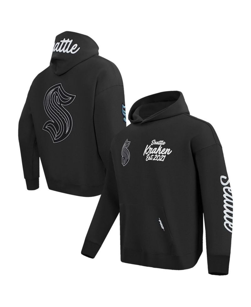 Men's Black Seattle Kraken Paint the City Pullover Hoodie