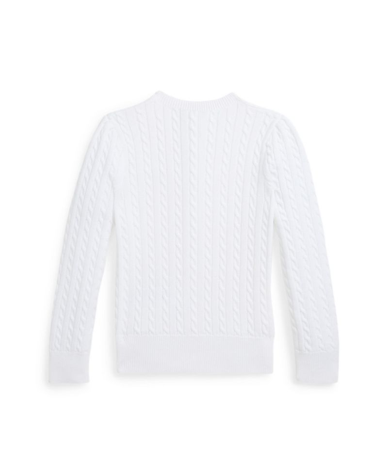 Girls' 2T-6X Cable-Knit Cotton Cardigan