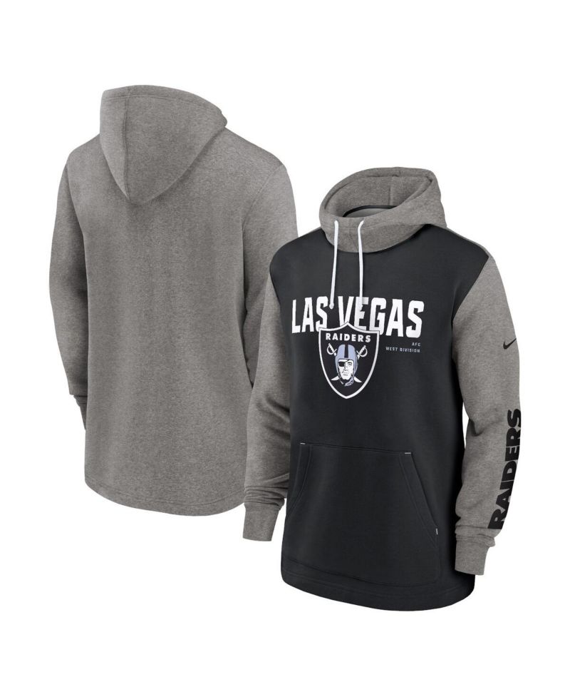 Men's Black Las Vegas Raiders Fashion Color Block Pullover Hoodie