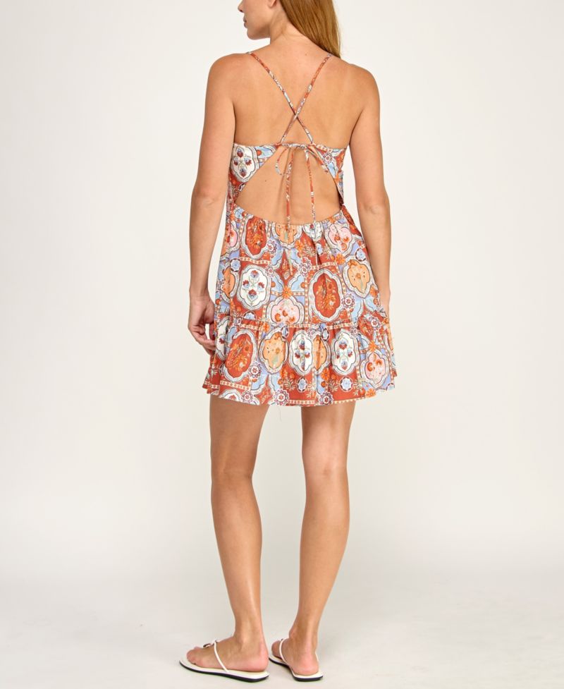 Juniors' Halter Tie Babydoll Dress