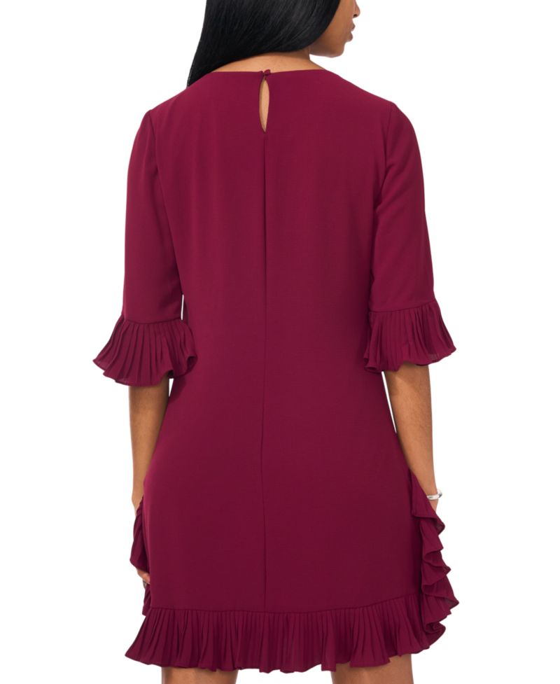 Petite Pleated-Trim Shift Dress