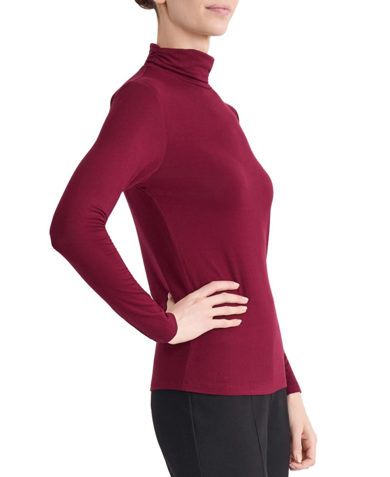 Women's Shirred Pullover Turtleneck Top