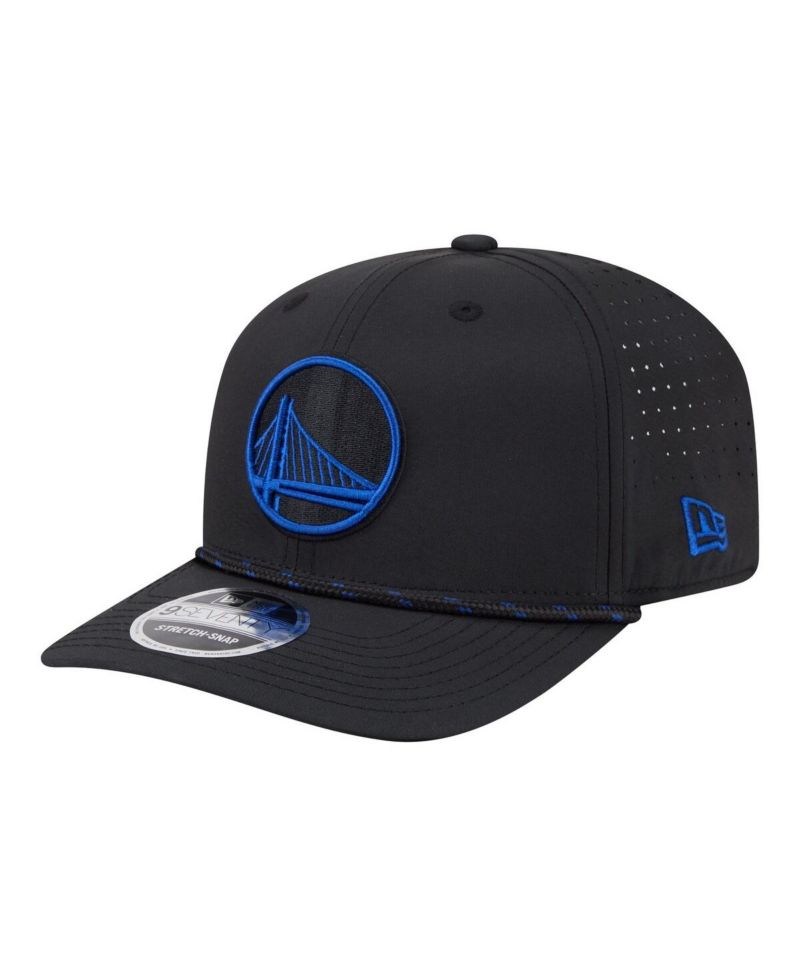 Men's Black Golden State Warriors Sport Rope Vented Stretch-Snap 9SEVENTY Hat
