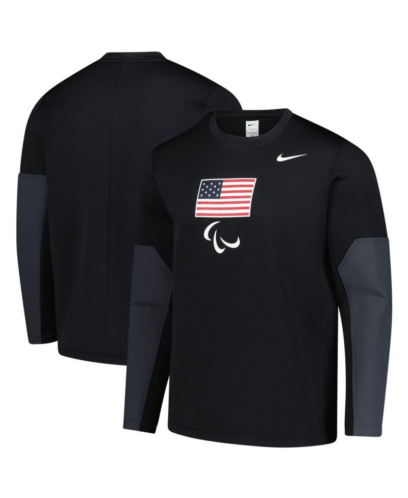 Men's Black U.S. Paralympics Coaches Long Sleeve Therma-FIT Sweatshirt
