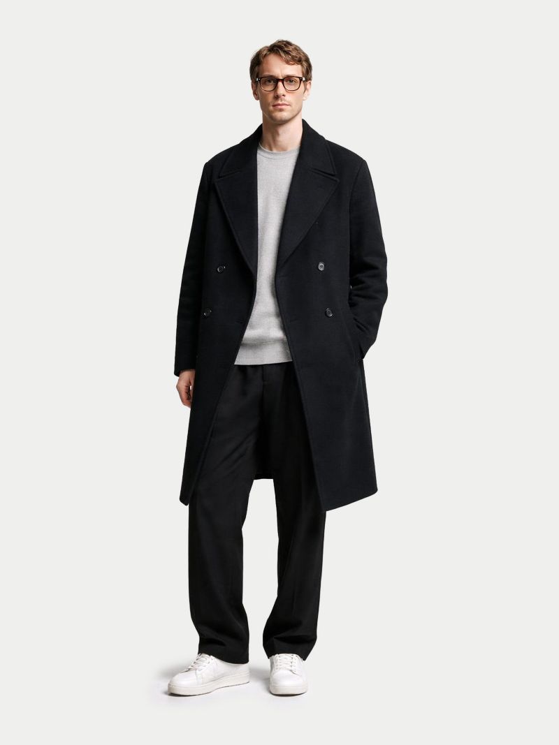 Double-Breasted Cashmere Coat for Men