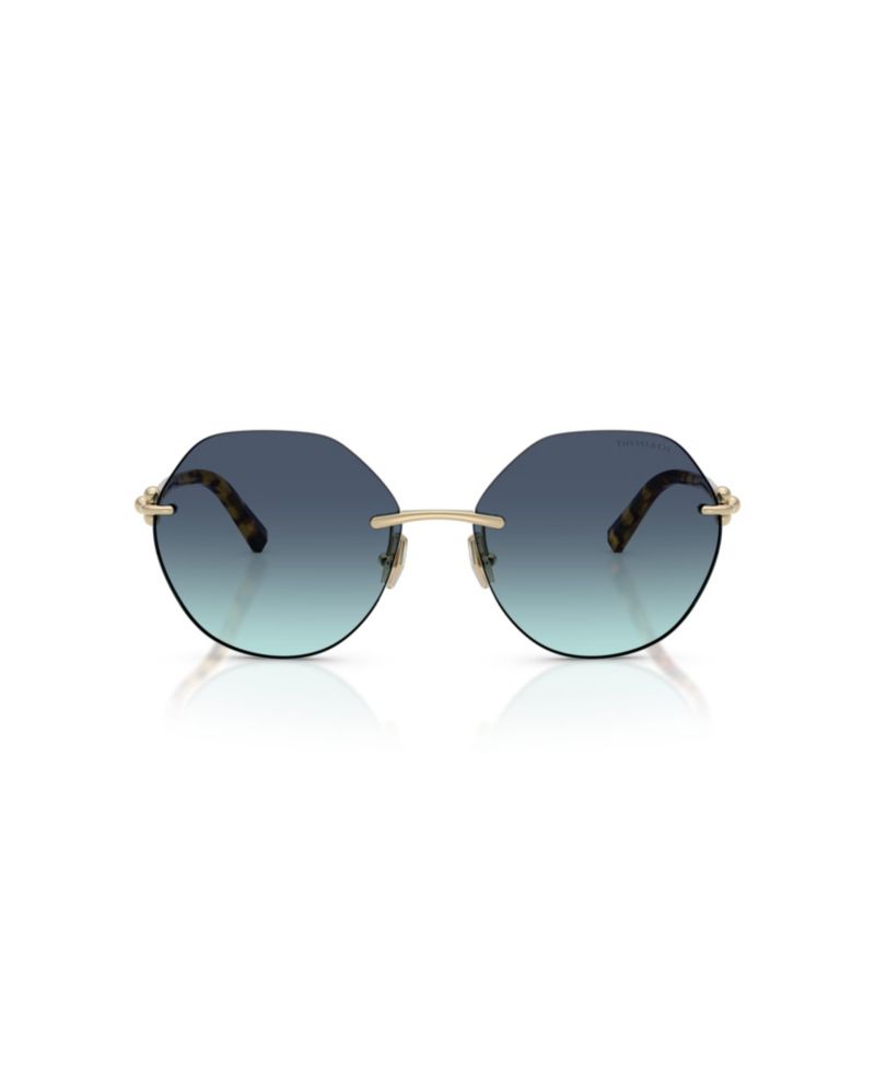 Women's Rimless Geometric Metal Sunglasses TF3123