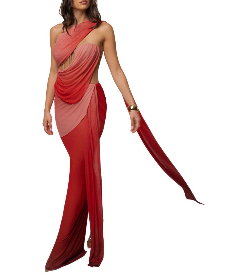 Women's Empress of Hearts High-Neck Corset Mesh Gown