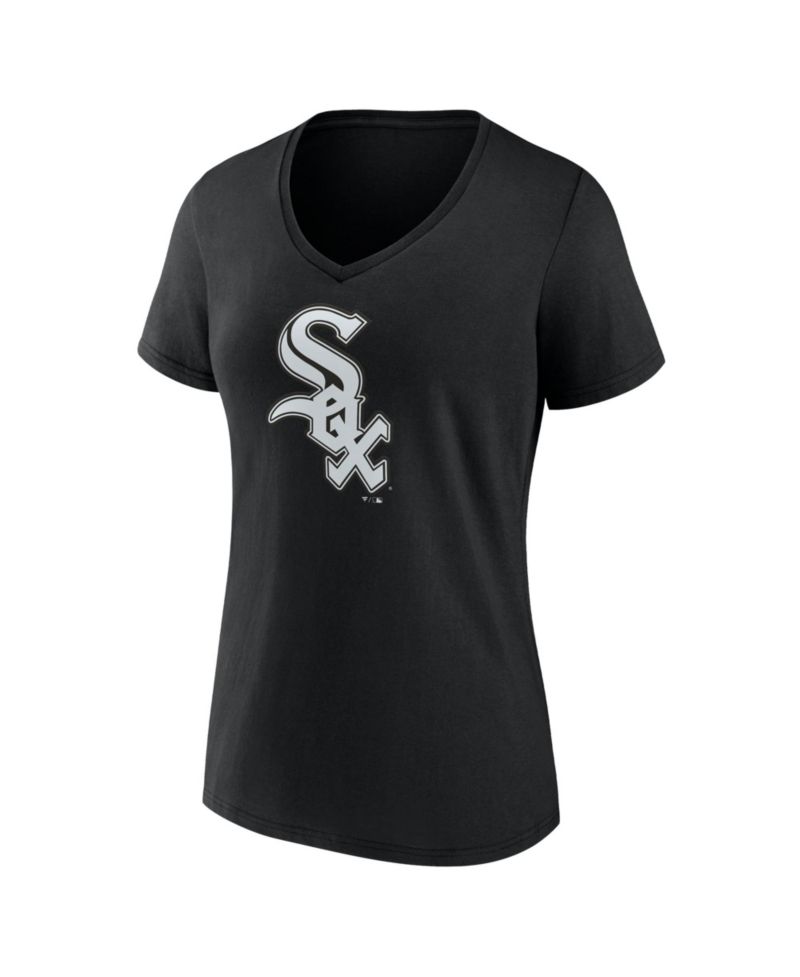 Women's Black Chicago White Sox Official Logo Athletic V-Neck T-Shirt