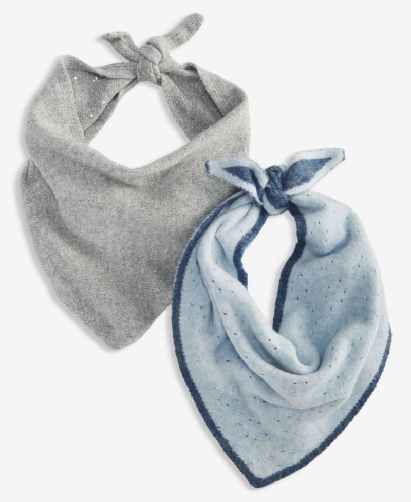 Women's Tipped-Edge Sequin Two-Pack Triangle Scarf Gift Set