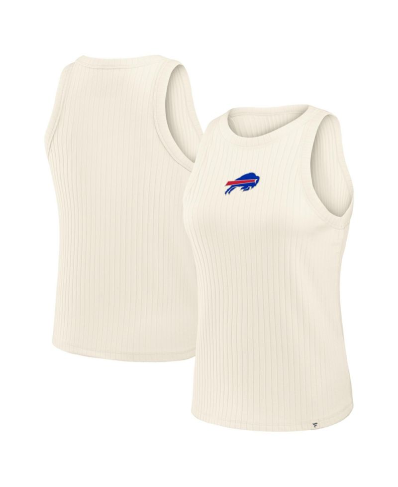 Women's Buffalo Bills Star Play Tri-Blend Sleeveless Crewneck Rib-Knit Tank Top