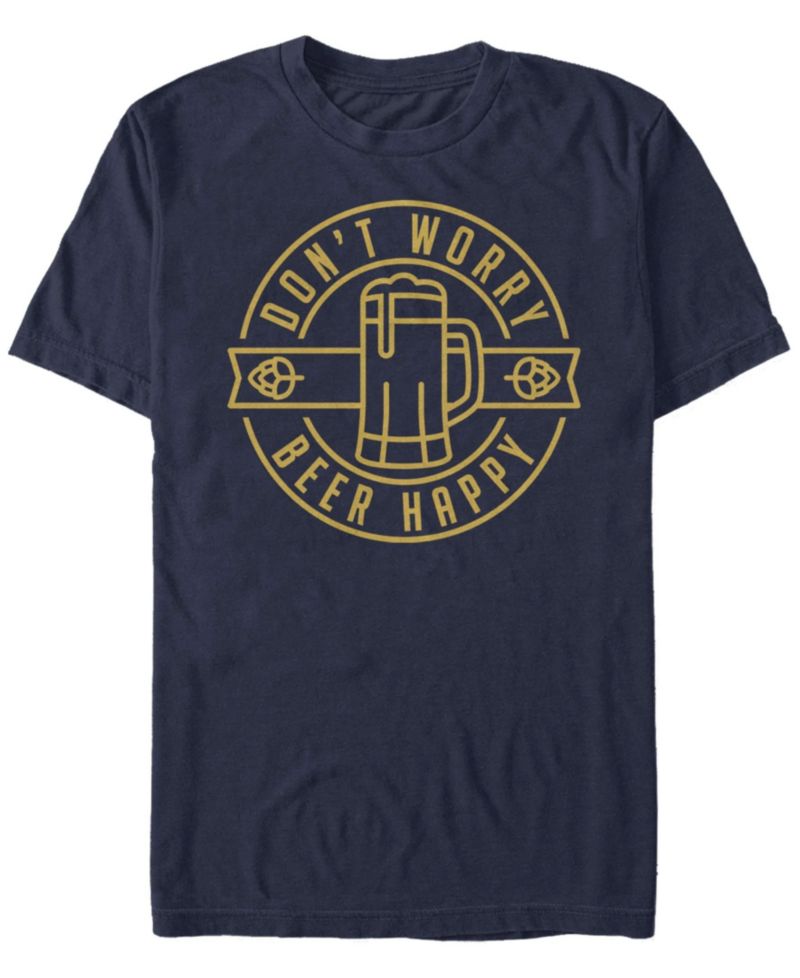 Men's Beer Happy Short Sleeve Crew T-shirt