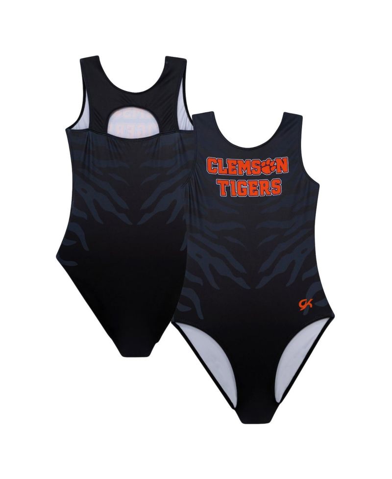 Big Girls Black Clemson Tigers Elite Spirit Leotard