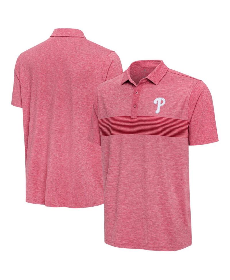 Men's Heather Red Philadelphia Phillies Dashing Polo Shirt