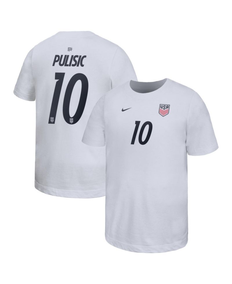 Big Boys and Girls Christian Pulisic White USMNT Home Player Name & Number T-Shirt