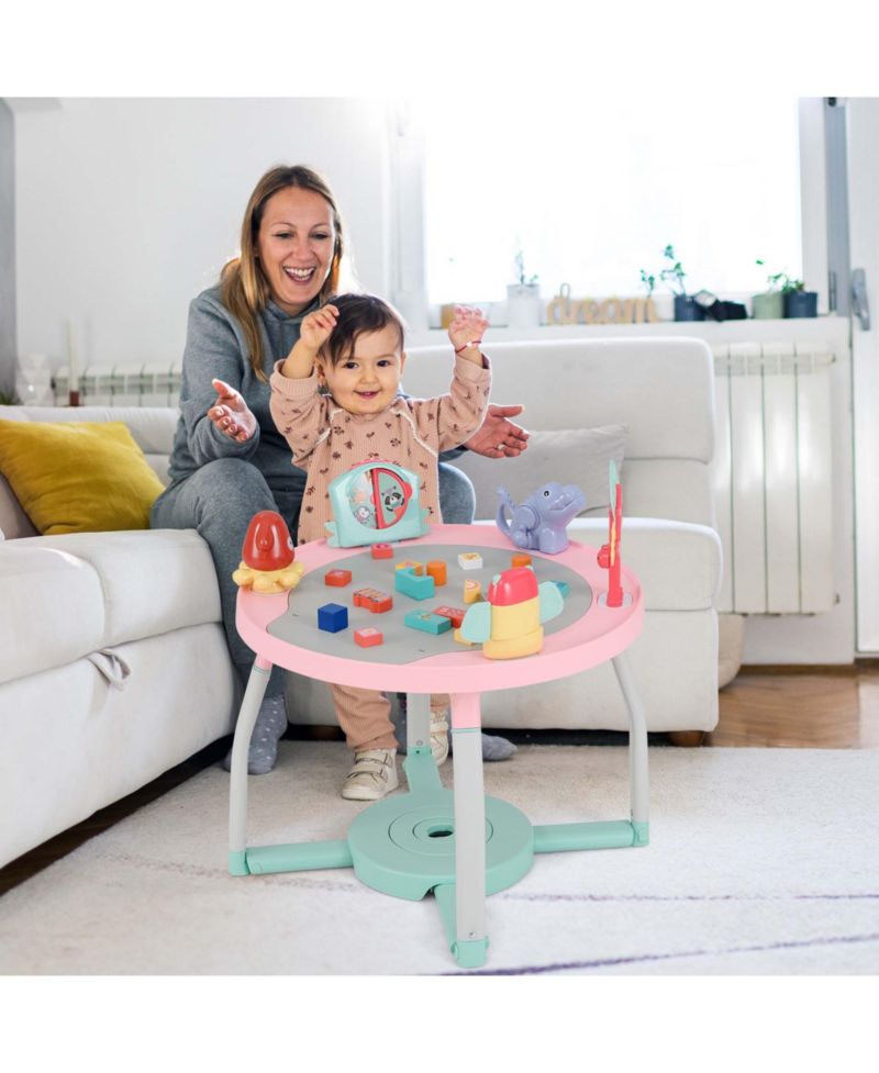 5-in-1 Baby Activity Center with Rotating Seat Removable Toys Lights