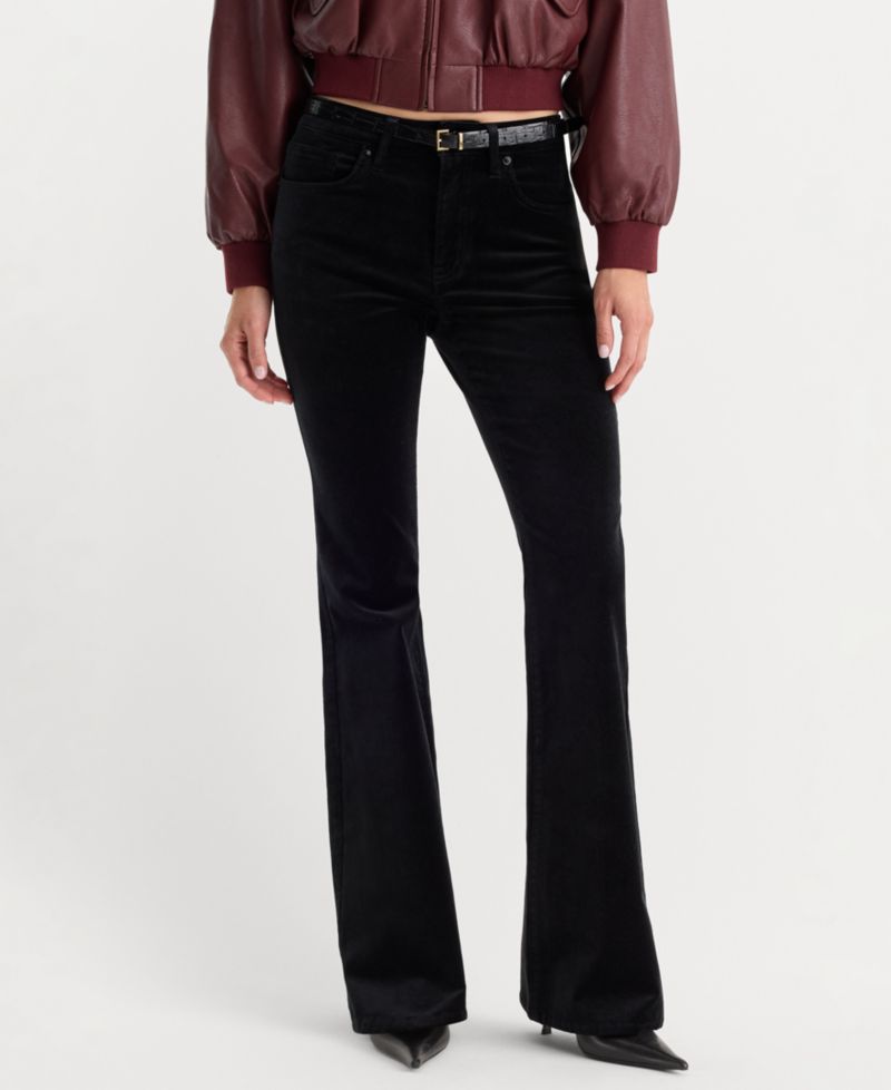 Women's Good Legs High-Waisted Velvet Flare Jeans