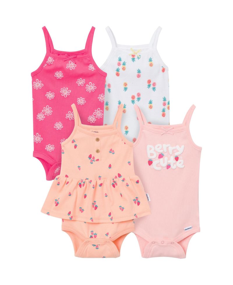 Baby Girls 4-Pack Bodysuits