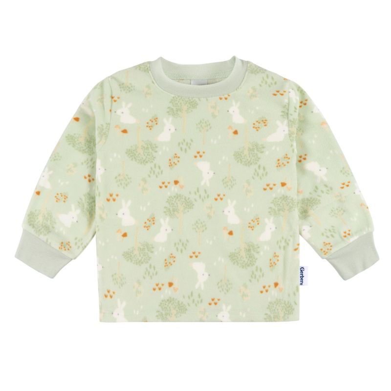 Baby Girls Long Sleeve Top and Pant Fleece Pajamas, 2-piece