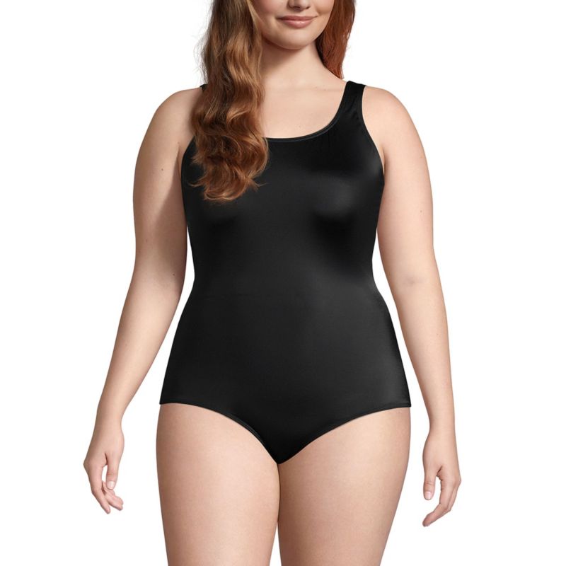 Plus Size Long Chlorine Resistant Soft Cup Tugless Sporty One-Piece Swimsuit
