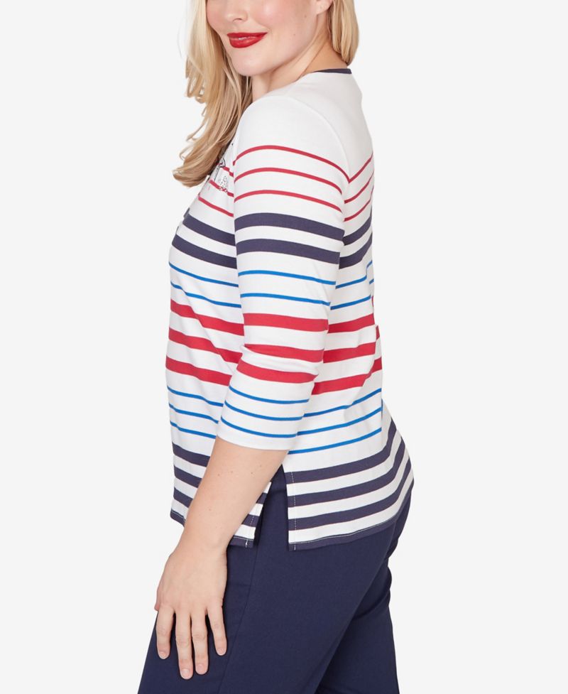 Petite Lady Liberty Stars and Stripes Americana Top