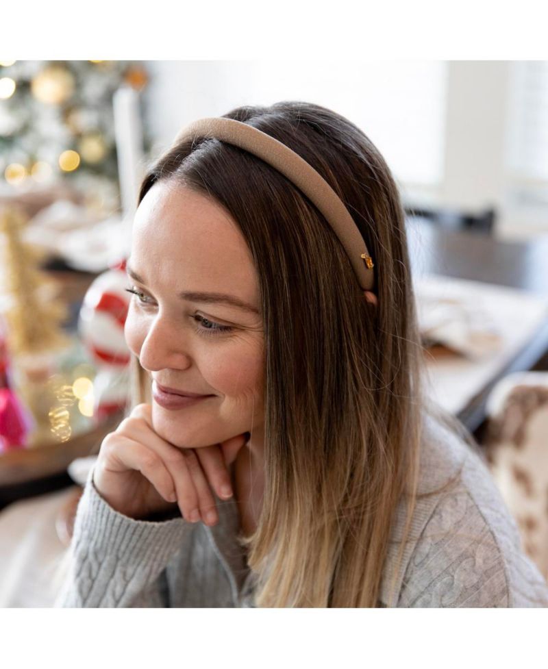 Women's Classic Padded Thin Headband - Light Brown