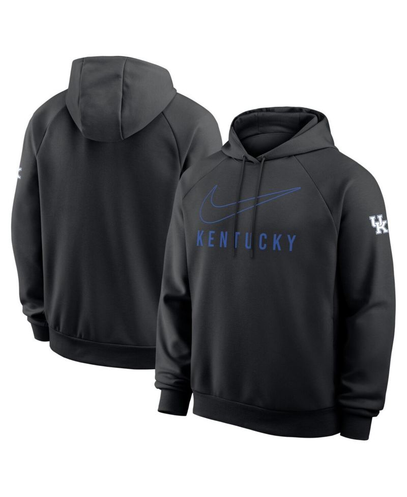 Men's Black Kentucky Wildcats Premium Raglan Performance Pullover Hoodie