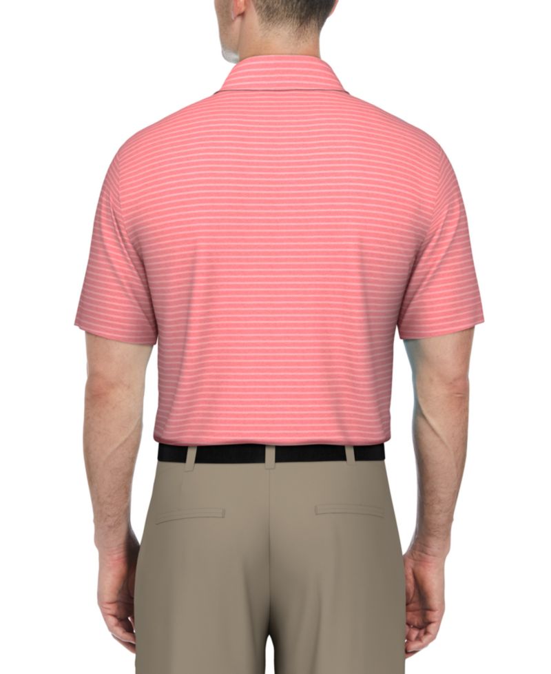 Men's Heathered Feeder Stripe Golf Polo Shirt