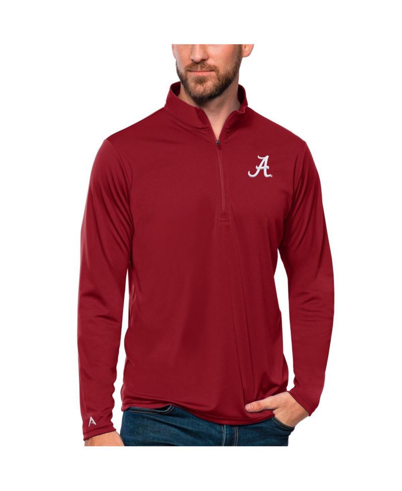 Men's Crimson Alabama Crimson Tide Tribute Quarter-Zip Top
