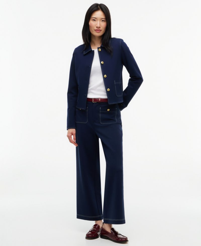 Women's Ponte-Knit Top Stitch Detail Jacket