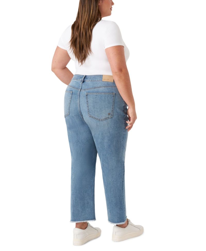 Plus Size Vintage Straight Ankle Jeans
