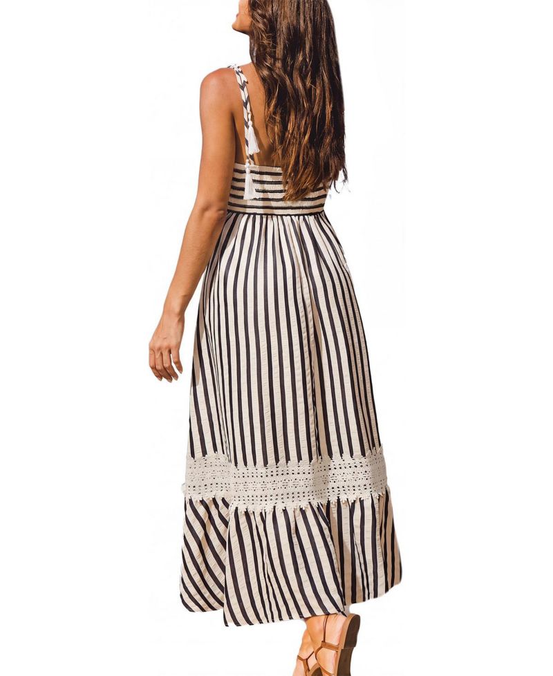 Women's Champagne Dreams Striped Maxi Beach Dress
