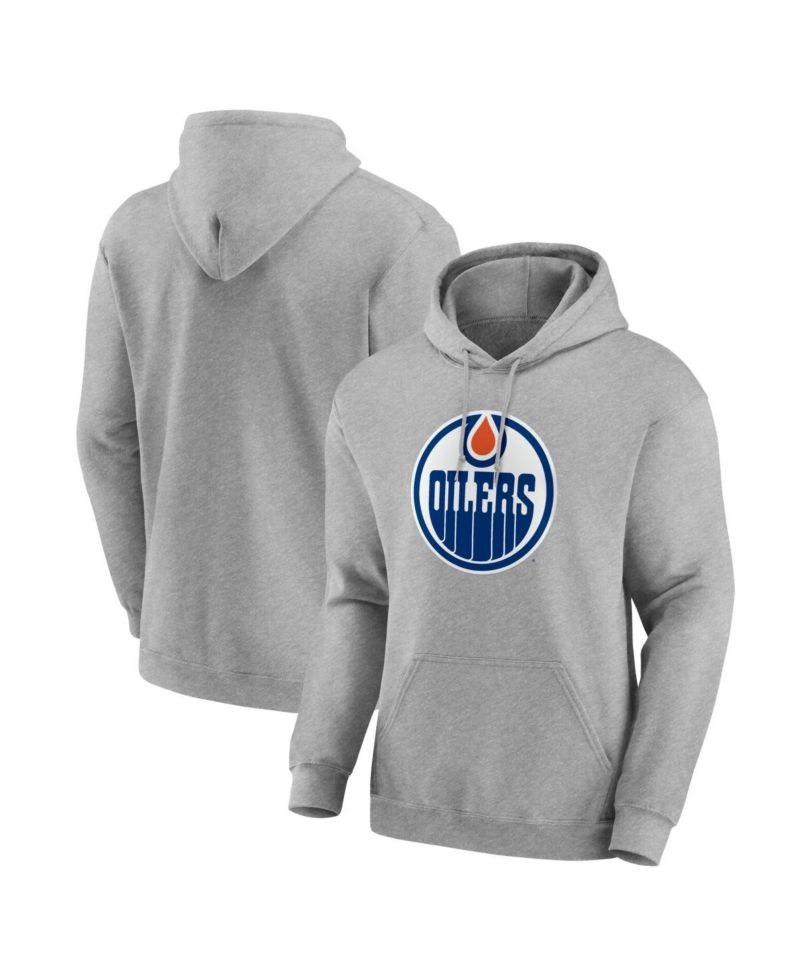 Men's Heather Gray Edmonton Oilers Essential Hoodie