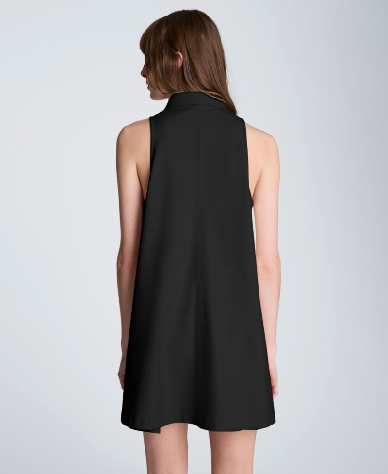 Women's Halter Collared Shirt Swing Dress