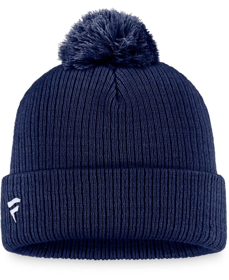 Men's Navy New York Rangers Core Primary Logo Cuffed Knit Hat with Pom