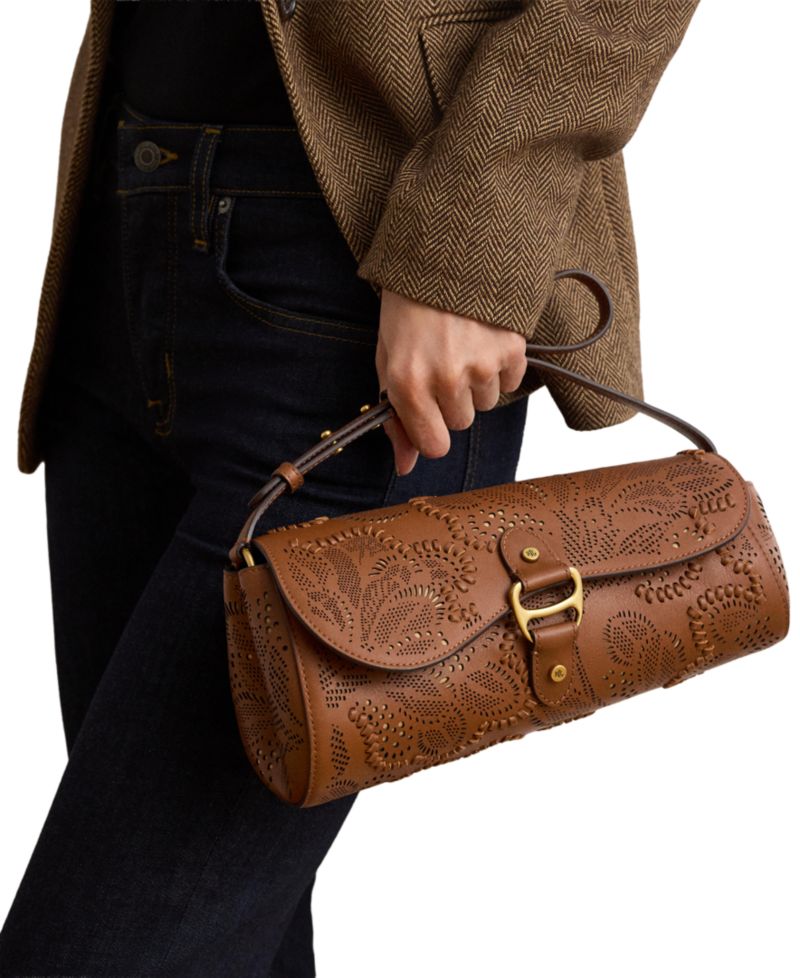 Tasha Medium Floral Tooled Leather East-West Bag