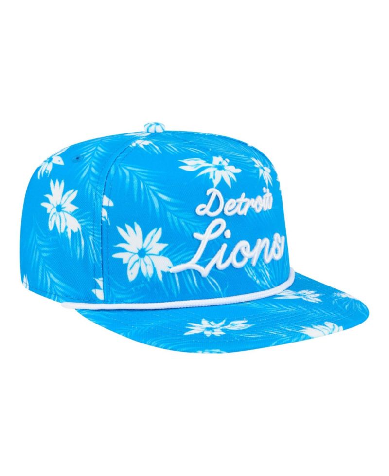 Men's Blue Detroit Lions Palm Print A-Frame 9FIFTY Snapback Hat