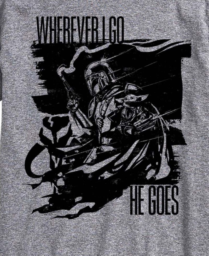Men's The Mandalorian & Grogu Wherever I Go Graphic T-Shirt