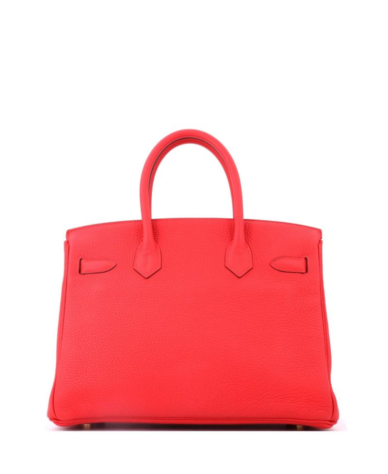 Birkin 30 Handbag Red Clemence with Gold Hardware