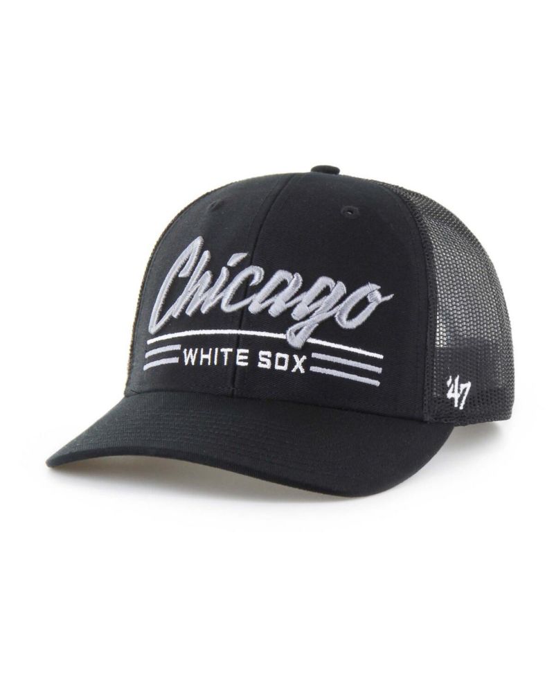 Men's Black Chicago White Sox Garner Trucker Adjustable Hat